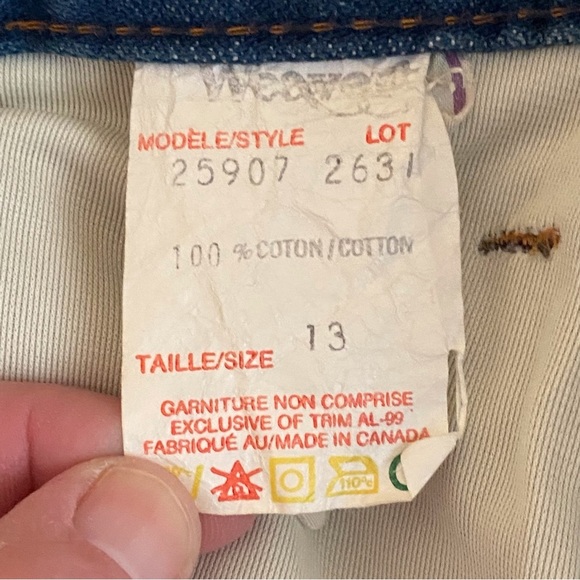 Vintage Weaver 90s Maxi Denim Skirt Slit in Front 4 Pocket Design Size 13 - Picture 9 of 9